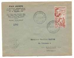 Senegal Lettre Avion St Louis Matam 1948 St Exupery Carte Sahara Espagnol Map Cover Brief Belege Carta Aeropostale - Brieven En Documenten