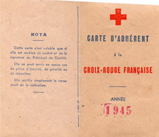 CARTE D'ADHERENT CROIX-ROUGE -1945 -AVEC VIGNETTE - Cruz Roja