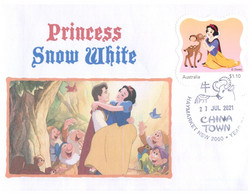 (YY 6 A) Australia Snow White Princess New Australia Post Stamp - Cover Postmarked 27 July 2021 (1st Day Of Issue) - Lettres & Documents