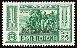 ITALY ITALIA CASTELROSSO 1932 GARIBALDI 25 CENT. (Sass. 32) NUOVO MLH * OFFERTA! - Castelrosso