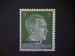 Russia, Scott #N44, Mint (*), 1941, Hitler Overprint Ukraine, 5pf, Deep Yellow Green - 1941-43 Bezetting: Duitsland