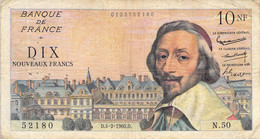 Frankreich 10 Nouveaux Francs 1960 Frankrijk Tien VG/G IV - 10 NF 1959-1963 ''Richelieu''
