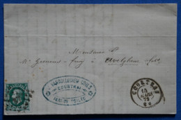 #1 BELGIQUE BELLE LETTRE  1872 COURTRAI   +  + AFFRANCH PLAISANT - Autres & Non Classés