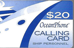 CARTE²-PREPAYEE-USA-20$-OCEAN PHONE-Reservé Marins-Ship Personnel-Exp 31/12/2001-Grattée-Plastic Epais-TBE/RARE - Boten