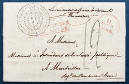 Etats Unis Lettre Précurseur De Savannah En 1829 Pour Marseille Par L'ambassade De France à Savannah + Pays D'outremer - …-1845 Voorfilatelie