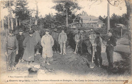 56-COETQUIDAN-GUERRE 14/15 LES PRISONNIERS ALLEMANDS EN BRETAGNE, AU CAMP , LA CROVEE DE TERRASSEMENTS - Guer Coetquidan