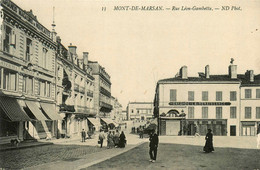 Mont De Marsan * La Rue Léon Gambetta * Le Café De La Renaissance * Grands Magasins - Mont De Marsan