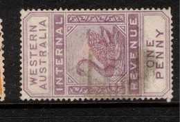 WESTERN AUSTRALIA 1893 1d Postal Fiscal SG F11 U #APP09 - Gebruikt