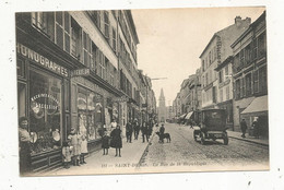 Cp , 93 , SAINT DENIS , La Rue De La REPUBLIQUE ,commerces : Phonographes ,relieur ,librairie ; Automobile ,vierge - Saint Denis