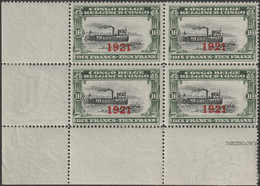 Congo Belge 1921 COB 94. Bloc De 4, Sans Charnières, Filigrane 2 Timbres Inférieurs. Bateau à Roue Sur Fleuve Congo. SUP - Unused Stamps