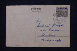 SARRE - Entier Postal Surchargé Pour Saarlouis En 1922 - L 105036 - Entiers Postaux