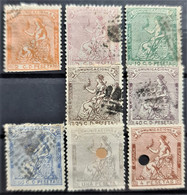 SPAIN 1873 - Canceled - Sc# 191-193, 195-199 - Gebruikt