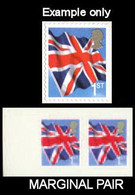 GREAT BRITAIN 2005 Flag Union Jack 1stCl.MARG.PAIR ERROR:no Se-tenant Label Nor With Other Stamp GB - Errors, Freaks & Oddities (EFOs