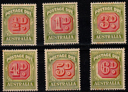 1946-57 AUSTRALIA POSTAGE DUE 6 VALUES MH - Port Dû (Taxe)