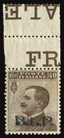 ITALY ITALIA REGNO 1922-23 40 CENT. B.L.P. (Sass. 9A) LEGGERA OSSIDAZIONE INTEGRO ** OFFERTA - Stamps For Advertising Covers (BLP)