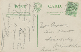 GB VILLAGE POSTMARKS "HOLYHEAD" (Anglesey) Single Ring 21mm Superb DUBLINpc 1911 - Storia Postale