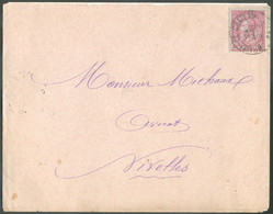 N°46 Obl. Sc BRAINE-le-CHÂTEAU Sur Lettre Du 24 Janvier 1886  vers Nivelles - 18584 - 1884-1891 Leopold II