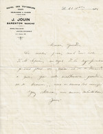 1934 - Lettre à Entête De L'HOTEL DES VOYAGEURS à Barenton (Manche) - Déjeuners Et Diners à Toute Heure - Lebensmittel