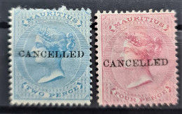 MAURITIUS 1863 - Canceled - Sc# 33, 35 - Mauritius (...-1967)