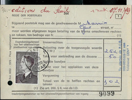 Doc De La Poste Avec Type De Bast (50 Frs) Obl. GENT - 1 B 1 - DOUANE  (9000) De 1979 - Poste Rurale