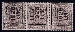 132 Type III Bande De 3 Liège 1926 Luik - Typo Precancels 1922-26 (Albert I)