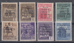 Italy C.L.N. Imperia Liberata Overprint 1945 Sassone#1,2,3,4,5,6,8,9 Mint Never Hinged - Comite De Liberación Nacional (CLN)