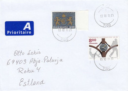 GOOD DENMARK Postal Cover To ESTONIA 2011 - Good Stamped: Coat Of Arm ; Station Clock - Lettere