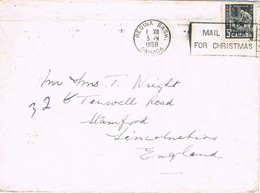 41431. Carta Aerea REGINA (Sask.) Canada 1959. Slogan Mail Early For CHISTMAS. Navidad - Covers & Documents