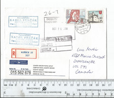 Slovakia Kosice Registered To Duncan BC Canada Oct 16 1989........................(Box 8) - Lettres & Documents