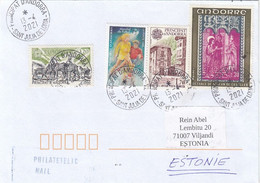 GOOD ANDORRA Postal Cover To ESTONIA 2021 - Good Stamped: Europa ; Art ; Football - Storia Postale