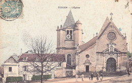 1906 ECOUEN Cpa Colorisée Petite Animation L ' Eglise - Sonstige & Ohne Zuordnung