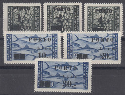 Istria Litorale Yugoslavia Occ., Porto 1946 Sassone#14-19 Complete Set, Overprint I (14-16) Overprint II (17-19), Mh - Yugoslavian Occ.: Istria