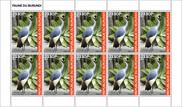 BURUNDI 2021 -  IMPERF SHEETLET FEUILLET 10v - FAUNA FAUNE WILDLIFE IBIS FLAMANT FLAMANTS - RARE MNH - Fenicotteri