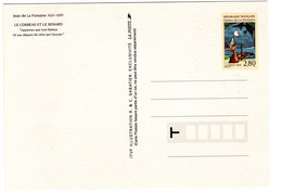 Entier Postal Neuf Carte Maxicarte Jean De La Fontaine Le Corbeau Et Le Renard Fromage Camembert Musique Violon - Prêts-à-poster:  Autres (1995-...)