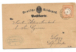 Brs364 / DT. REICH - Mi.Nr. 14 Mit Guter Prägung Und Zentrierung, Bremen Bahnhof 1873 Nach Leipzig - Storia Postale