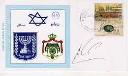 Israel-Jordan 17.Sep.1995 Peace Autographed / Handsigned Special Flight? Cacheted Cover VII - Covers & Documents