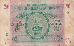 Btritish Milittary Authority  Two Silling Six Pence Des Trouds Des Plis - British Military Authority