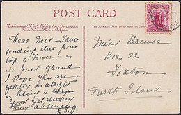 NEW ZEALAND POSTCARD PENNY UNIVERSAL CHRISTCHURCH EXHIBITION POSTMARK - Briefe U. Dokumente