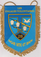 Fanion 28ème Régiment De Transmission - Les Engagés Volontaires - Flags