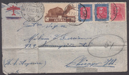 Italy Colonies Eritrea Air Cover To Chicago, Military Post 105 - Erythrée