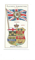 BRITISH COLONY Canada Flag  Emblem Cigarettes John Player & Sons TB   Like New 2 Scans - Player's