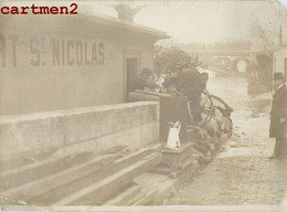 PHOTOGRAPHIE ANCIENNE : PARIS BORDS DE SEINE PENICHE DU PORT SAINT-NICOLAS BATTELIER 75 - The River Seine And Its Banks