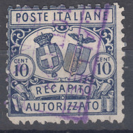 Italy Kingdom 1928 Recapito Autorizzato Sassone#1 Used - Oblitérés