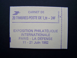 2101-C2 CONF. 8 CARNET FERME 20 TIMBRES SABINE DE GANDON 1,20 VERT PHILEXFRANCE 82 (BOITE C) - Modern : 1959-…