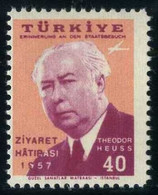 Turkey 1957 Mi 1517 MNH Airmail | Air Post | Theodor Heuss - Luchtpost