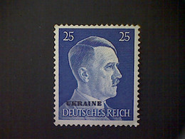Russia, Scott #N55, Mint (*), 1941, Hitler Overprint Ukraine, 25pf, Bright Ultramarine - 1941-43 Deutsche Besatzung