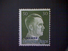 Russia, Scott #N56, Mint (*), 1941, Hitler Overprint Ukraine, 30pf, Olive Green - 1941-43 Occupation: Germany