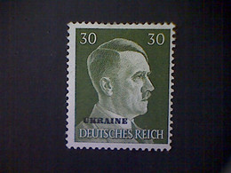 Russia, Scott #N56, Mint (*), 1941, Hitler Overprint Ukraine, 30pf, Olive Green - 1941-43 Deutsche Besatzung