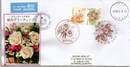 Greetings Autumn 2021 !. Emission Spéciale  Roses, Sur Lettre Tokyo, Envoyée Andorra, Avec Timbre à Date Local Arrivée - Cartas & Documentos