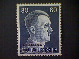 Russia, Scott #60, Mint (*), 1941, Hitler Overprint Ukraine, 80pf, Indigo - 1941-43 Deutsche Besatzung